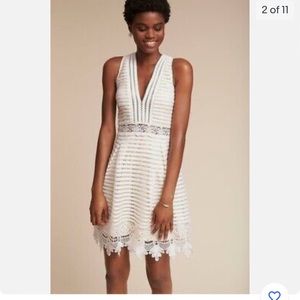 James Coviello for Anthropologie Mayfair Crochet Lace V- Neck Dress